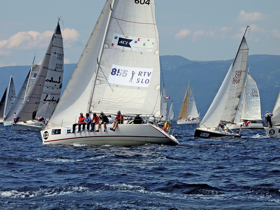 RYA affiliated yacht clubs are racing yachts in this photo.