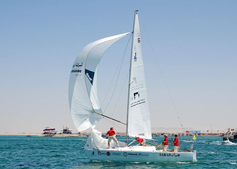 Students on an RYA Keelboat course.