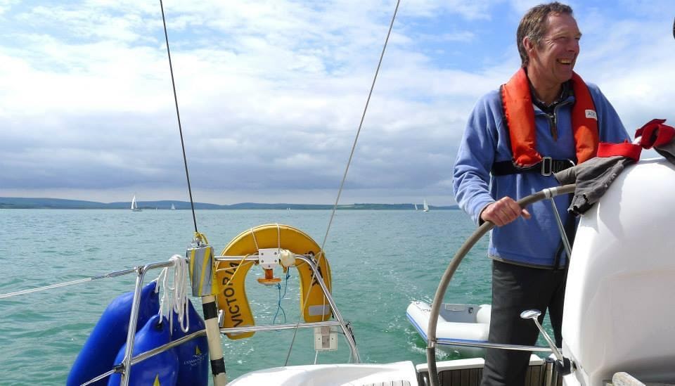 This RYA Day Skippers was always smiling whilst on the helm.